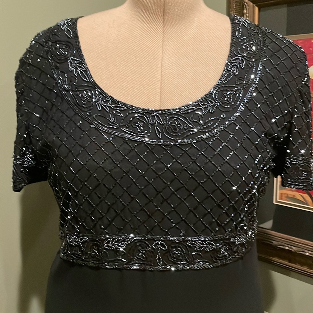 Ladies after five beaded bodice dress